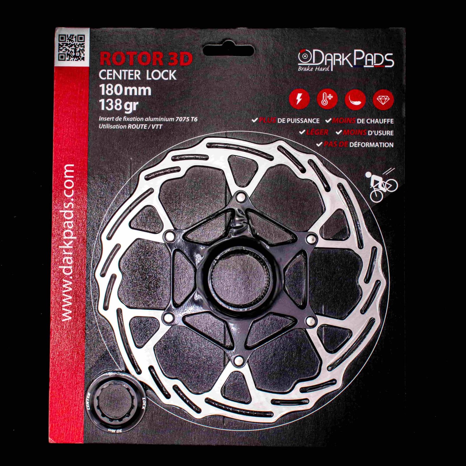 DarkPads ROTOR 3D CenterLock 180mm - 138gr